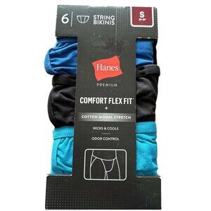 Hanes Comfort Flex Fit Mens String Bikini Underwear 6 Pack SMALL (4141)